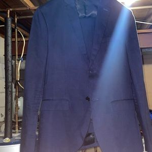 Navy Blue Linen Suit